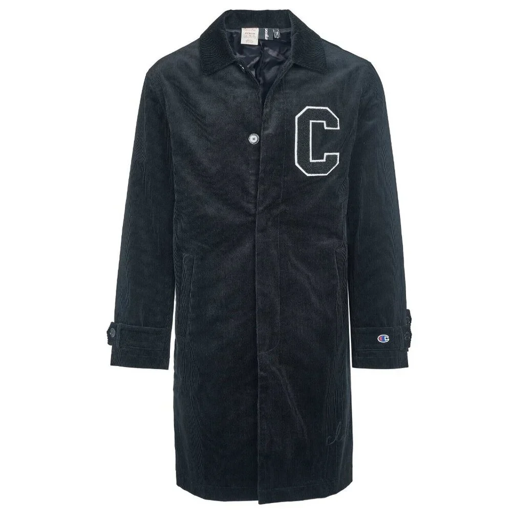Champion x Clothsurgeon Black Corduroy Logo Embroidered Coat - Men's Medium - Picture 1 of 11